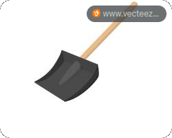 Stock image of a snow shovel ripped from vecteezy.com, with watermark visible